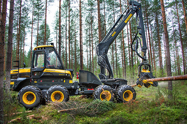 Harvester PONSSE Ergo bei der Arbeit im Wald
