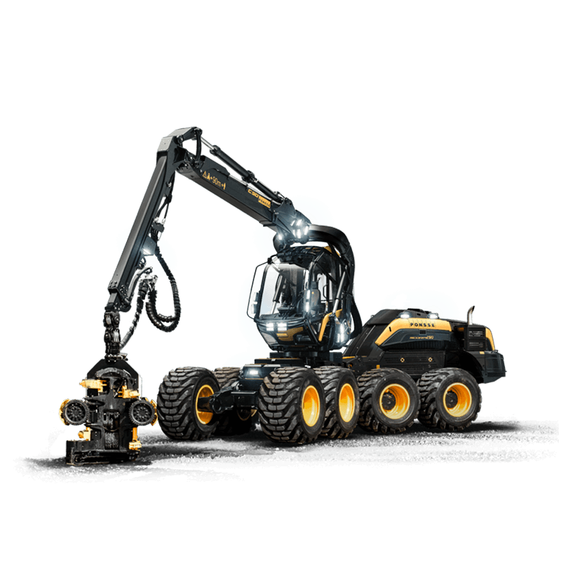 Moderner PONSSE Scorpion mit 8-Rad-Fahrwerk